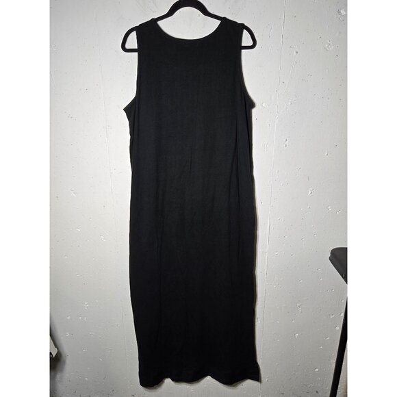 Black Flower Seed Packet Sleeveless Maxi Dress Size XL Garden Boho Made In India - Picture 2 of 11